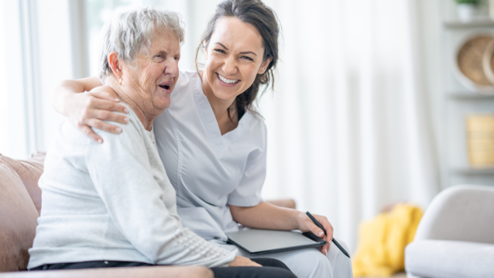 elderly woman smiling