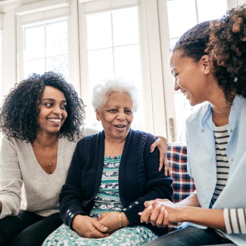 three women smiling