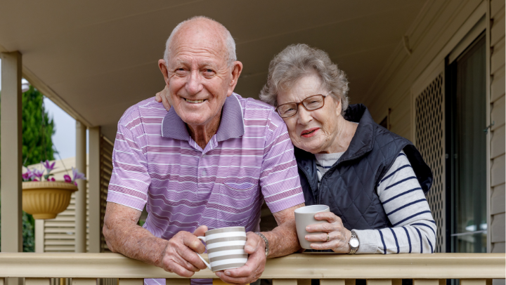 a couple of seniors smiling