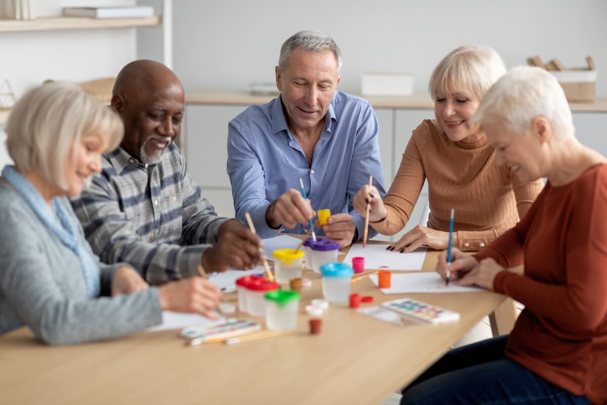 Seniors in a creative workshop